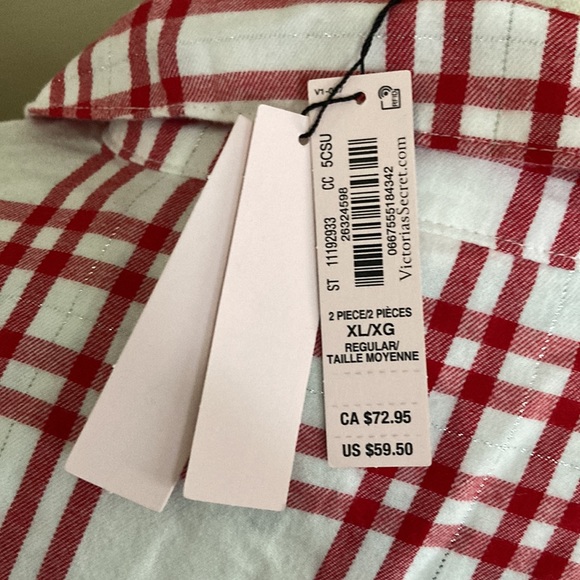 NWT Victoria’s Secret pajama top flannel size XL regular only has one piece - Picture 7 of 7